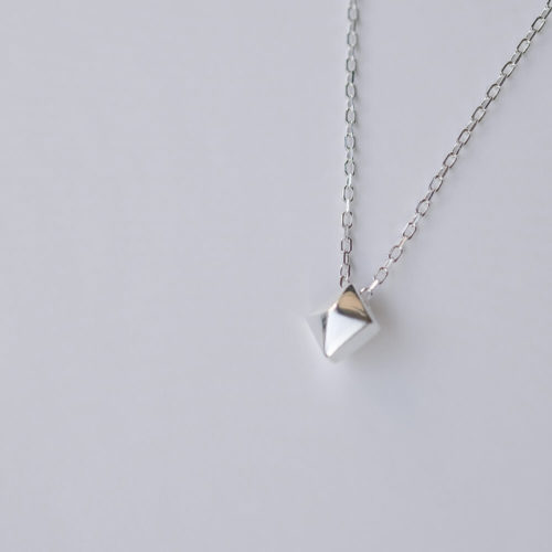 Daily純銀系列-鑽石菱形項鍊